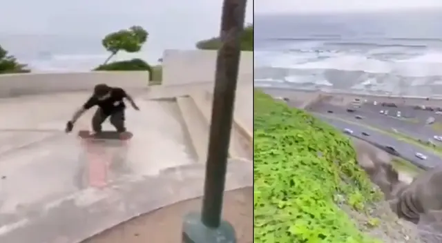 Video del skater de Miraflores se hizo viral en las redes sociales. Video del skater de Miraflores se hizo viral en las redes sociales.