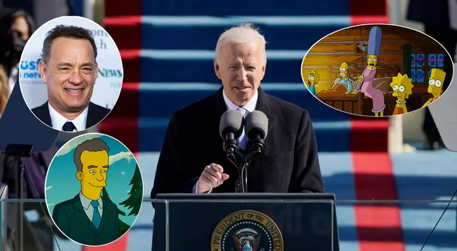 Los Simpson se robaron la atención en las redes sociales en medio de la investidura de Joe Biden | Foto: EFE/composición
