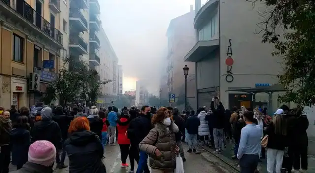 El video de un cura atrapado en el edificio tras la explosión en Madrid