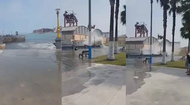 Cibernautas evidenciaron el oleaje anómalo en La Perla. Cibernautas evidenciaron el oleaje anómalo en La Perla.