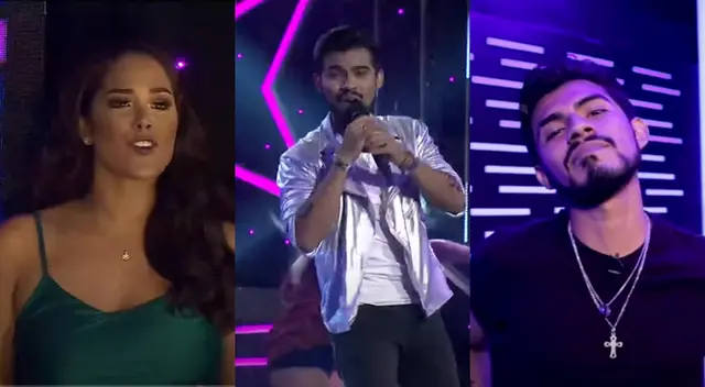 Karen Schwarz fue sorprendida con la presencia de Coco Merino, imitador de Ezio Oliva, quien cantó el tema “Calendario”, y la dejó boquiabierta por su parecido.