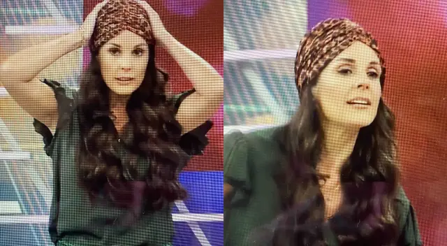 La conductora Rebeca Escribens apareció en vivo con un curioso turbante durante el segmento de espectáculos, y su equipo la troleó.