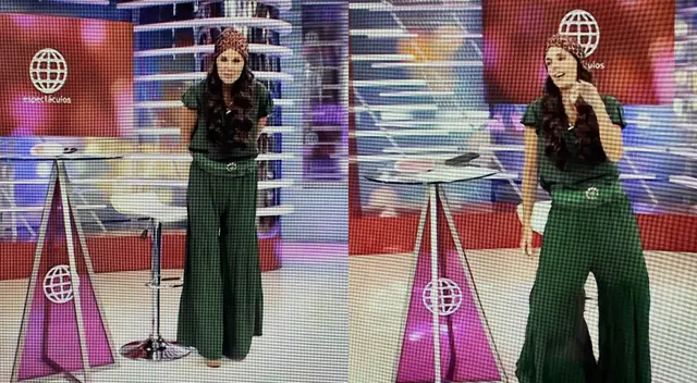 La conductora Rebeca Escribens apareció en vivo con un curioso turbante durante el segmento de espectáculos, y su equipo la troleó.