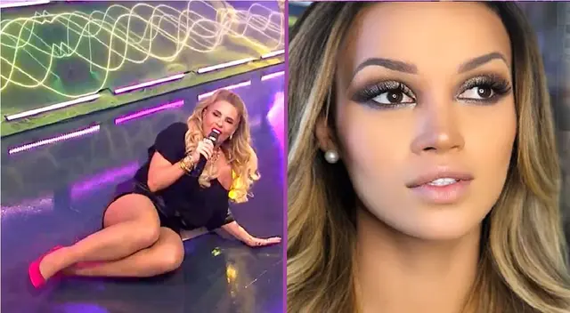 Johanna San Miguel se cae al piso en Esto es guerra.