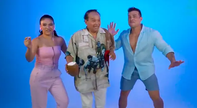 Christian Domínguez, Cielo Torres y Melcochita se lucen juntos. Christian Domínguez, Cielo Torres y Melcochita se lucen juntos.