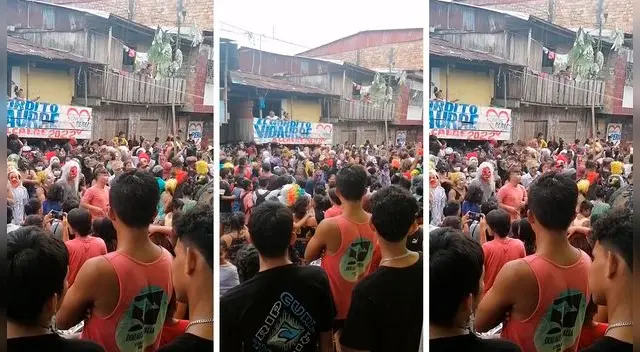 La Policía Nacional de Loreto nada pudo hacer ante la enorme cantidad de gente que festejaba con música y pintura debido a la falta de recursos en esa jurisdicción. La Policía Nacional de Loreto nada pudo hacer ante la enorme cantidad de gente que festejaba con música y pintura debido a la falta de recursos en esa jurisdicción.