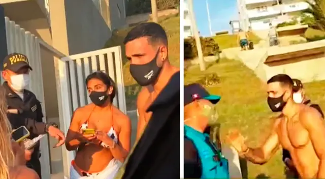 Mario Irivarren y Vania Bludau son intervenidos por la policía.