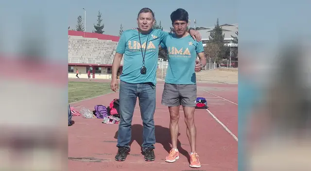 Marco Cordorhuamán y su entrenador Jorge Berrios.