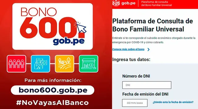 Bono 600 y el Bono Familiar Universal podrán cobrarse juntos. Bono 600 y el Bono Familiar Universal podrán cobrarse juntos.