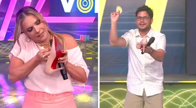 Gian Piero se divierte junto a Johanna San Miguel. Gian Piero se divierte junto a Johanna San Miguel.