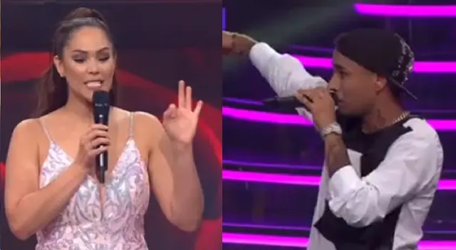 Karen Schwarz protagoniza peculiar  blooper en Yo soy con comentario a imitador de Ozuna.