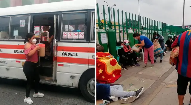 vecinos repartieron pan y avena a parientes de pacientes con COVID-19 que llevan esperando hace dos días abastecer su balón con oxígeno medicinal en nueva planta. vecinos repartieron pan y avena a parientes de pacientes con COVID-19 que llevan esperando hace dos días abastecer su balón con oxígeno medicinal en nueva planta.