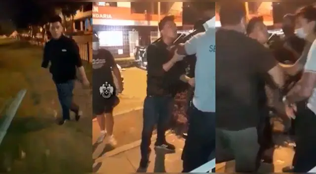 hermanos agreden y escupen a serenos en SJL hermanos agreden y escupen a serenos en SJL