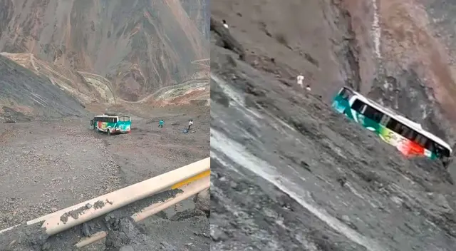 bus quedó varado en abismo bus quedó varado en abismo
