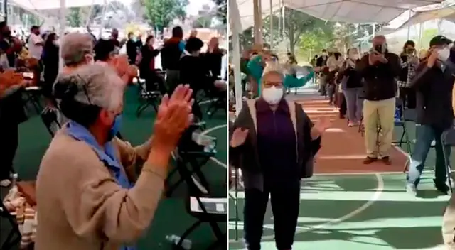 Mientras esperaban su turno, las personas de la tercera edad sacaron sus mejores pasos.