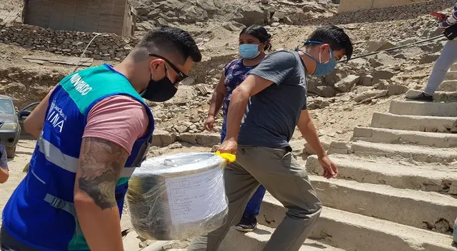 Municipalidad de Lima hace entrega de alimentos a las ollas comunes del Rímac