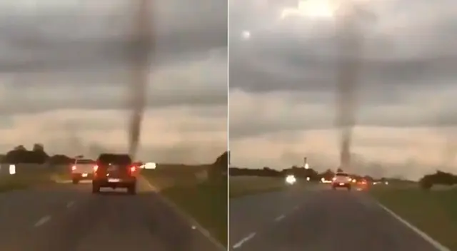 Los automovilistas captaron imágenes y videos del tornado de mosquitos en Argentina.