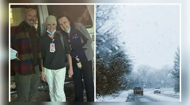 Los médicos trasladaron en un auto equipo UCI a través de una tormenta de nieve y hielo para salvar la vida de un bebé prematuro. Los médicos trasladaron en un auto equipo UCI a través de una tormenta de nieve y hielo para salvar la vida de un bebé prematuro.