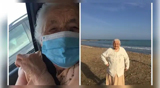 A sus 94 años de edad, esta abuela quería dar un paseo por el mar para festejar que ya está vacunada contra el coronavirus.
