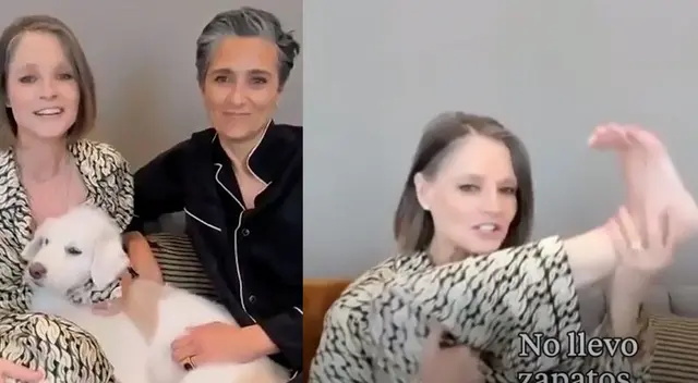 Jodie Foster recibió su cuarta premiación en pijama y descalza.
