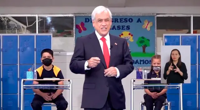 Según Sebastián Piñera, las instituciones educativas recibieron por parte del Ministerio de Educación un protocolo para reactivar las clases presenciales. Según Sebastián Piñera, las instituciones educativas recibieron por parte del Ministerio de Educación un protocolo para reactivar las clases presenciales.