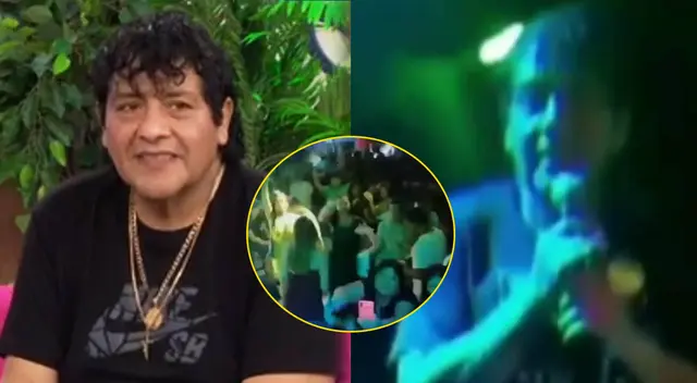 Toño Centella captado en concierto en discoteca clandestina repleto de asistentes.