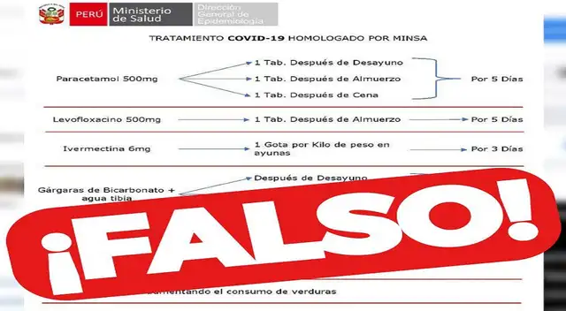 Minsa advierte sobre falsa receta médica que circula en las redes sociales Minsa advierte sobre falsa receta médica que circula en las redes sociales