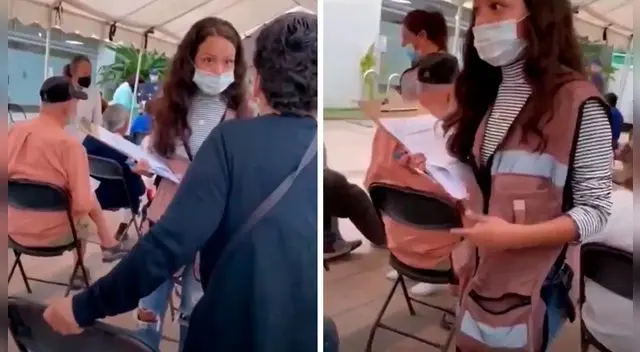 En las imágenes se ve a la mujer rechazar pasar a una mujer de la tercera edad presuntamente por no radicar en ese municipio. En las imágenes se ve a la mujer rechazar pasar a una mujer de la tercera edad presuntamente por no radicar en ese municipio.