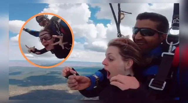 Un video viral muestra la original propuesta matrimonial de una pareja adicta a la adrenalina en medio de un salto en paracaidas. Un video viral muestra la original propuesta matrimonial de una pareja adicta a la adrenalina en medio de un salto en paracaidas.