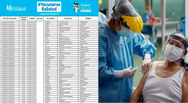 EsSalud publicó padrón de los adultos mayores que serán inoculados contra la COVID-19, a partir de hoy 8 de marzo.