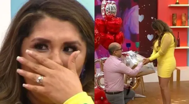 Christiam Uribe se arrodilló para pedirle la mano a Lady Guillén en América Hoy, y emocionó a más de uno.