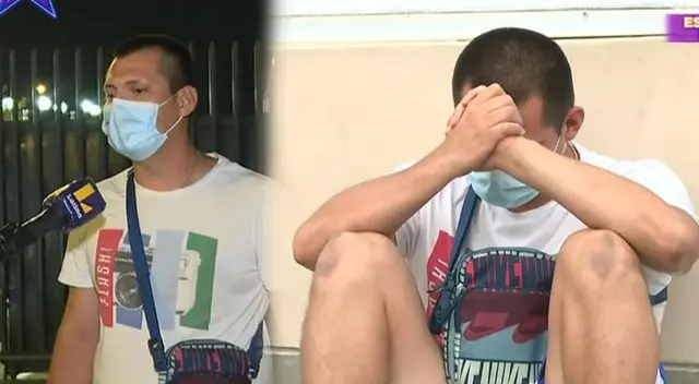 El suboficial permaneció todo este tiempo en los exteriores del nosocomio a la espera de que su padre encuentre una cama UCI.