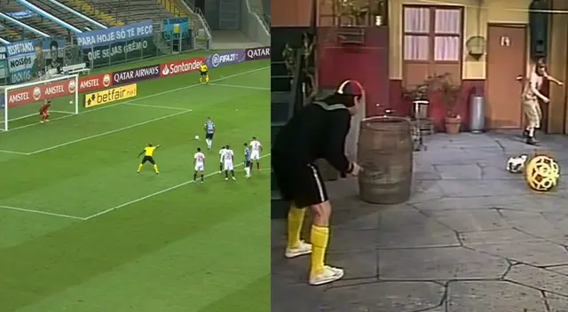 Peculiar penal ejecutado en el Ayacucho FC vs Gremio llamó la atención en redes sociales.