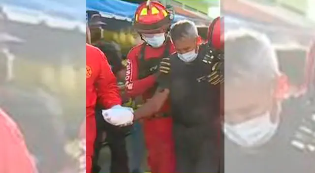 Bomberos rescatan a hombre que sufrió accidente con máquina trituradora. Bomberos rescatan a hombre que sufrió accidente con máquina trituradora.