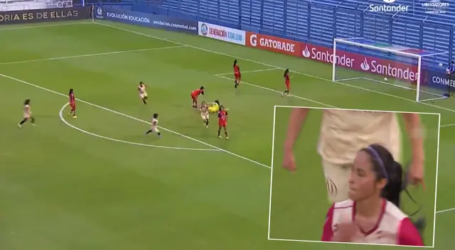 Xioczana Canales celebra su gol con Universitario de Deportes en la Copa Libertadores Femenina. Xioczana Canales celebra su gol con Universitario de Deportes en la Copa Libertadores Femenina.