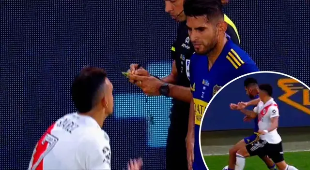 Carlos Zambrano expulsado en Boca vs. River. Carlos Zambrano expulsado en Boca vs. River.