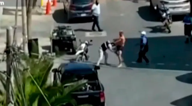 Enfrentamiento entre fiscalizadores y un sujeto en Punta Hermosa.