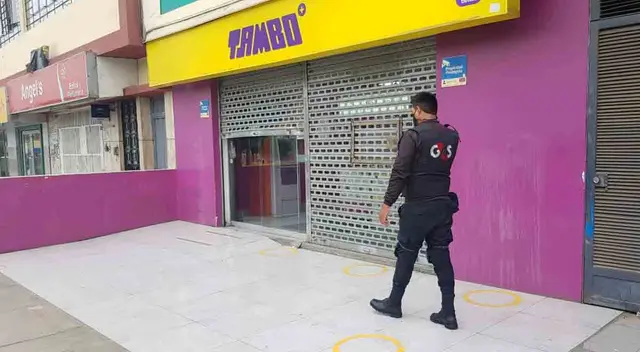 Uno de los locales de Tambo, en el Rímac, fue asaltado durante el toque de queda. Uno de los locales de Tambo, en el Rímac, fue asaltado durante el toque de queda.