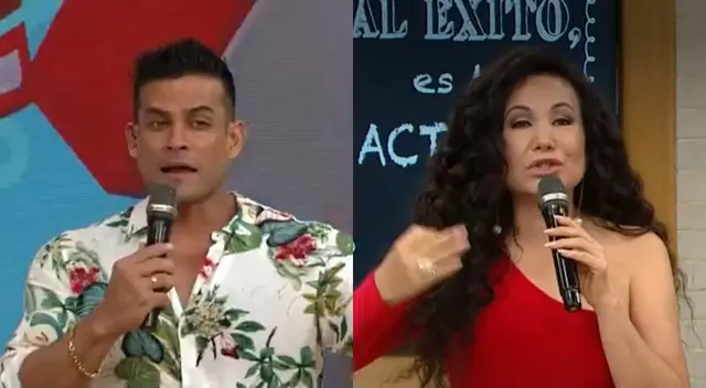 Christian Domínguez se reencontró con Janet Barboza en el set de América Hoy y hablaron de su trabajo juntos en videoclip de Hermanos Yaipén. Christian Domínguez se reencontró con Janet Barboza en el set de América Hoy y hablaron de su trabajo juntos en videoclip de Hermanos Yaipén.