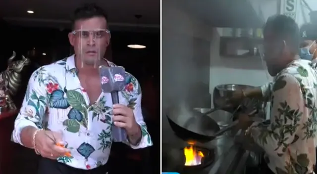 Christian Domínguez feliz por su quinto chifa. Christian Domínguez feliz por su quinto chifa.