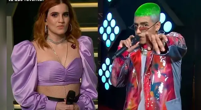 ‘Bad Bunny’ y Ania no obtuvieron suficientes votos del público y pasaron a ser eliminados de Yo soy, grandes batallas, grandes famosos. Foto: captura Latina