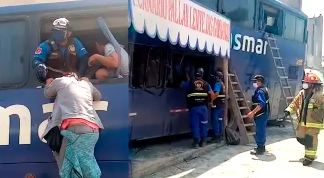 Bus proveniente de Pucallpa chocó contra tiendas que se encontraban en la avenida Prialé.
