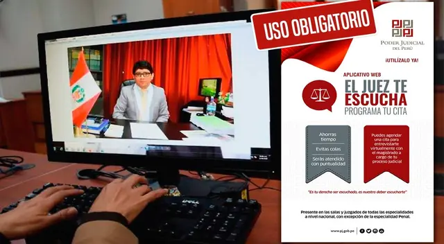 El Poder Judicial dispuso el uso aplicativo “El juez te escucha, programa tu cita”