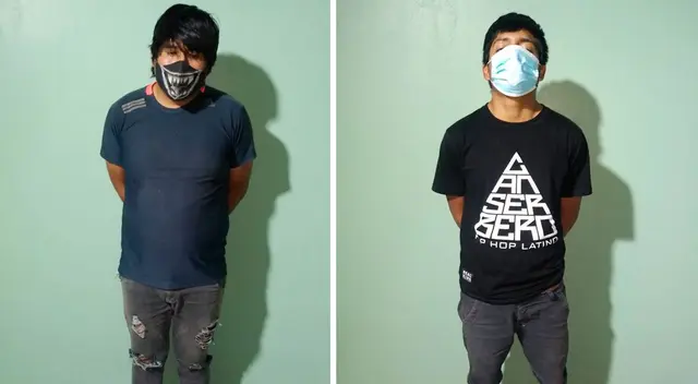 Anthony Cabana Humpire (25) y William Anagua Mamani (18) fueron intervenidos por la Policía Nacional cuando llegaban por la vía Cerro Verde con el auto robado, dejando al conductor con golpes y atado. Anthony Cabana Humpire (25) y William Anagua Mamani (18) fueron intervenidos por la Policía Nacional cuando llegaban por la vía Cerro Verde con el auto robado, dejando al conductor con golpes y atado.