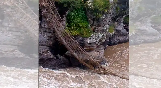 colapsó el último puente colgante de la época inca Qeswachaka.