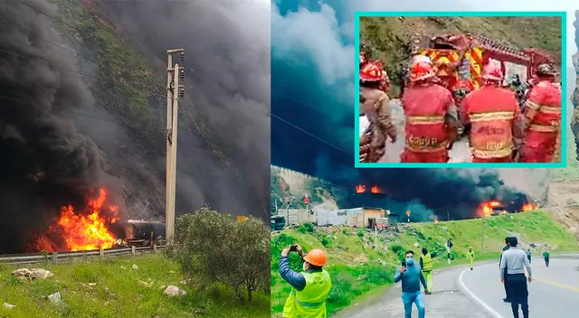 Bomberos no logran controlar incendio tras explosión de cisternas de combustible.