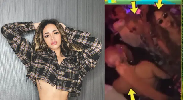 Mayra Goñi se cruza con Nesty y Leslie Shaw en discoteca en Miami.