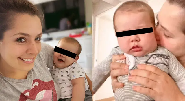 Yiddá Eslava también compartió unas fotografías junto a su bebé, y se mostró muy feliz a su lado.