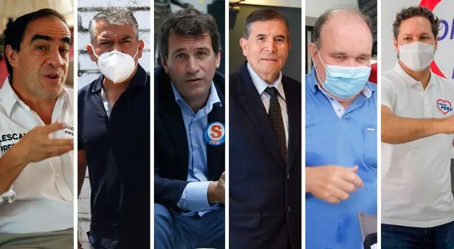Yonhy Lescano, Julio Guzmán, Rafael Santos, Ciro Gálvez, Rafael López Aliaga y Daniel Salaverry debatirán hoy 31 de marzo.