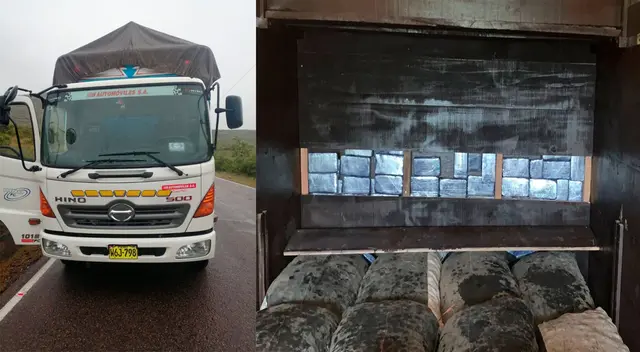 El vehículo intervenido y la caleta